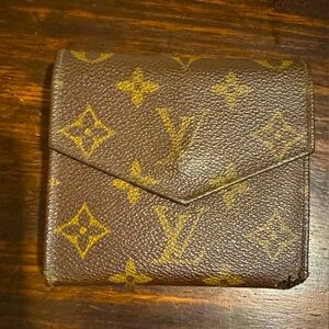 Louis Vuitton vintage W Hook Wallet Monogram Canvas Authentic Used